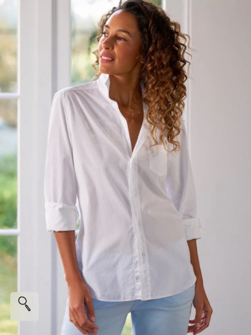FRANK & EILEEN, LIKE NEW, Classic Luxury ‘Barry’ White Button-Up Shirt. Sz Med